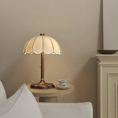 Petal Shade Wooden Table Lamp