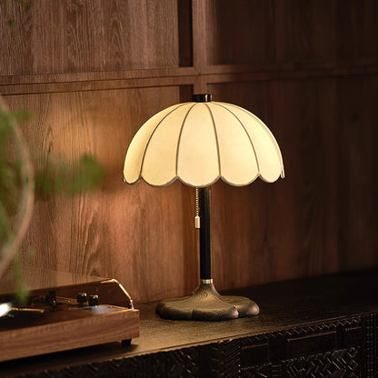 Petal Shade Wooden Table Lamp