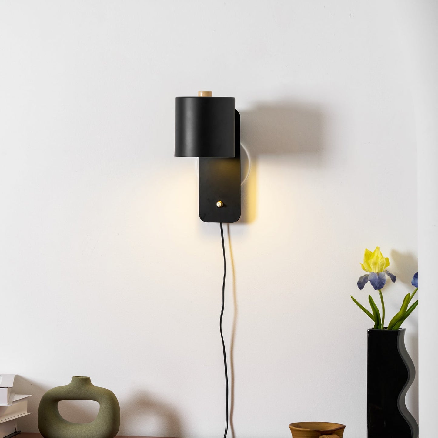 Rotating Cylinder Plug-In Wall Lamp