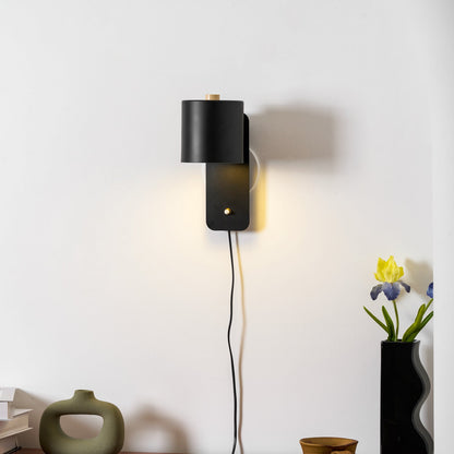 Rotating Cylinder Plug-In Wall Lamp
