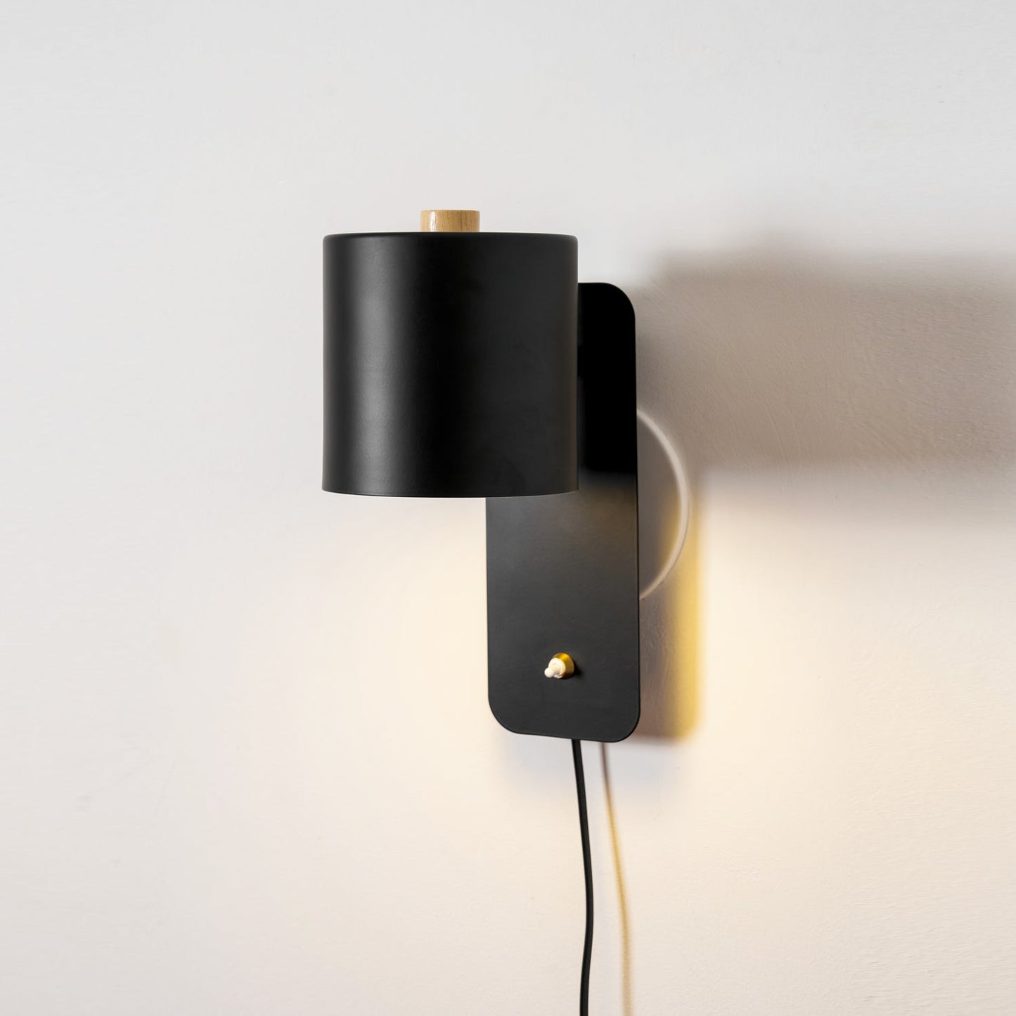 Rotating Cylinder Plug-In Wall Lamp