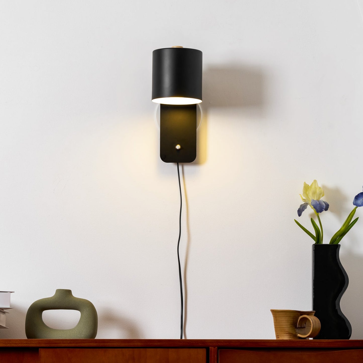 Rotating Cylinder Plug-In Wall Lamp