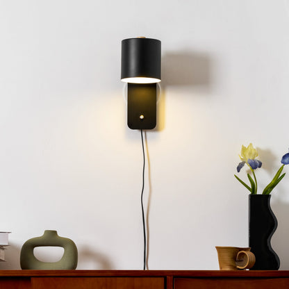 Rotating Cylinder Plug-In Wall Lamp
