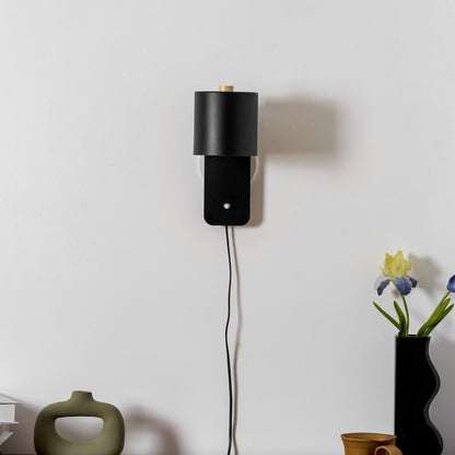 Rotating Cylinder Plug-In Wall Lamp
