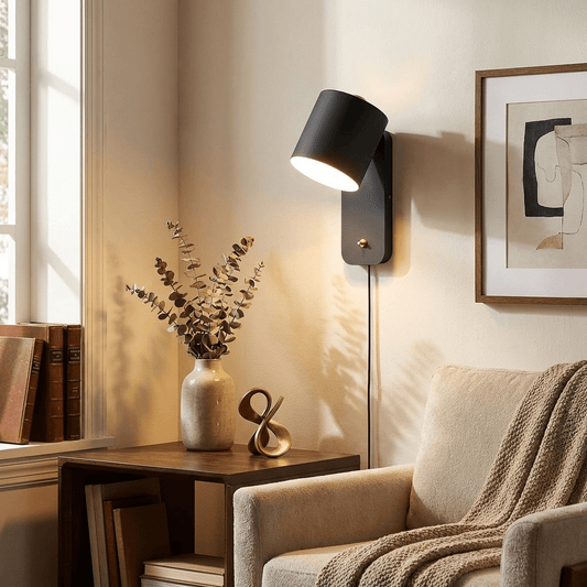 Rotating Cylinder Plug-In Wall Lamp
