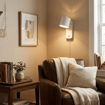 Rotating Cylinder Plug-In Wall Lamp