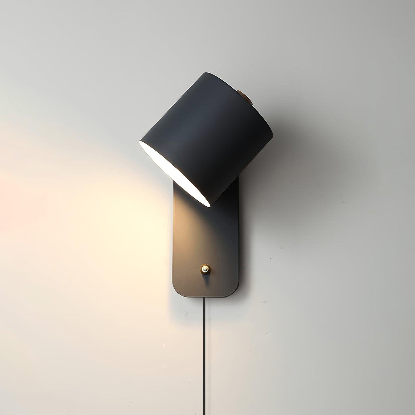 Rotating Cylinder Plug-In Wall Lamp