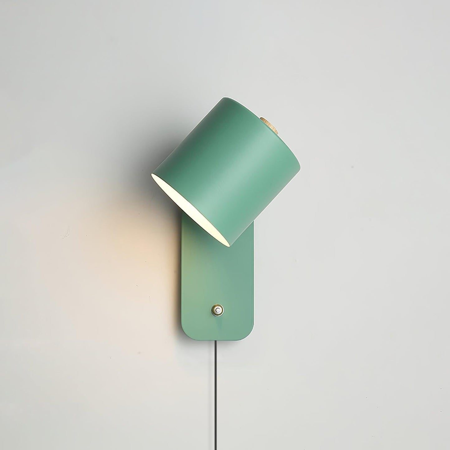 Rotating Cylinder Plug-In Wall Lamp