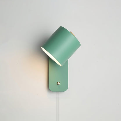 Rotating Cylinder Plug-In Wall Lamp