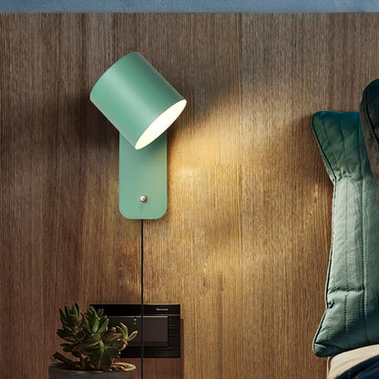 Rotating Cylinder Plug-In Wall Lamp