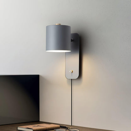 Rotating Cylinder Plug-In Wall Lamp