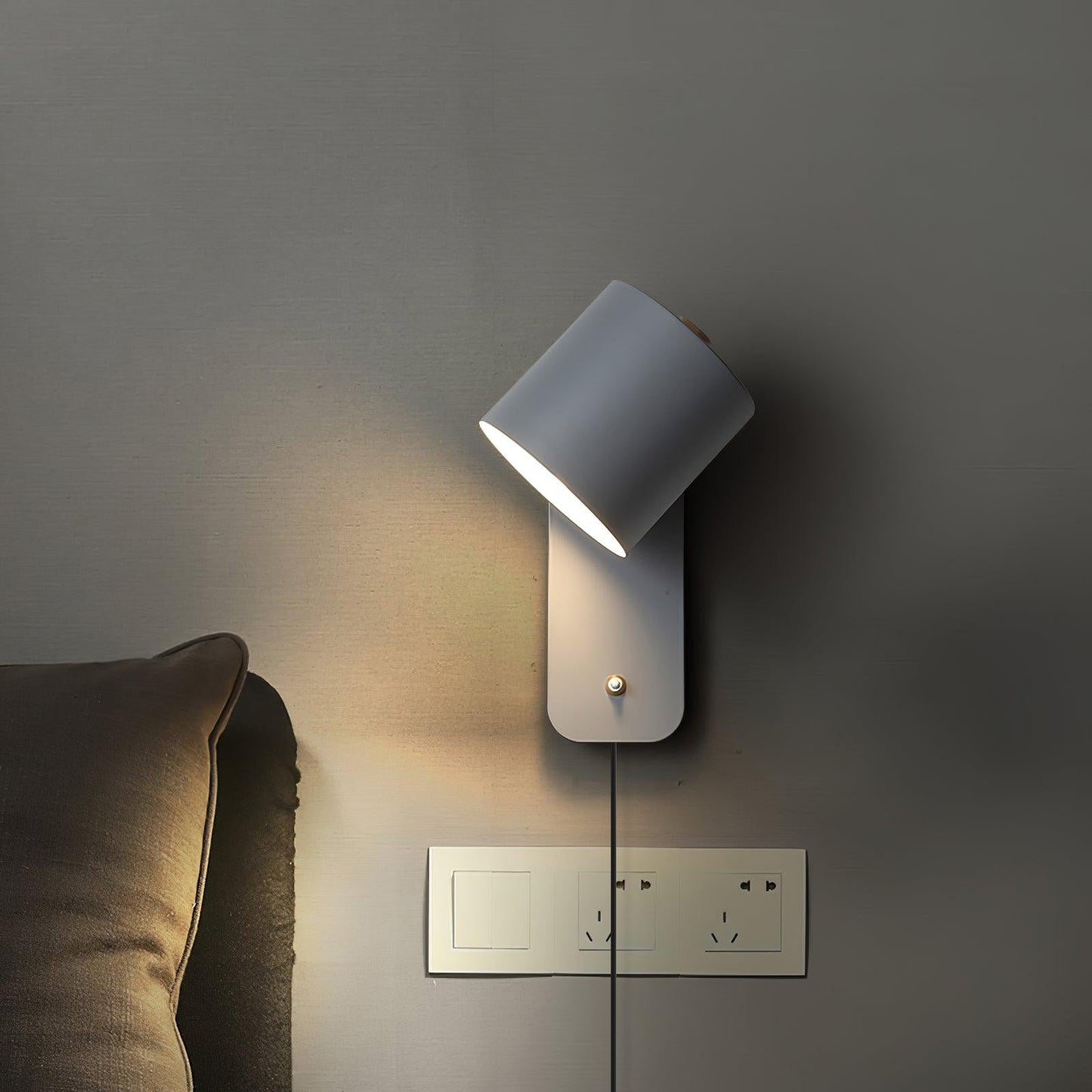 Rotating Cylinder Plug-In Wall Lamp
