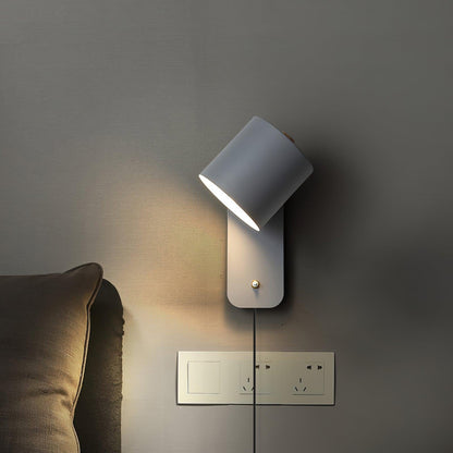 Rotating Cylinder Plug-In Wall Lamp