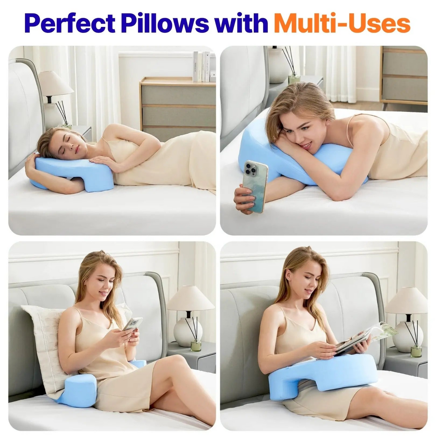 Side Sleeper Pillow with Arm Holes