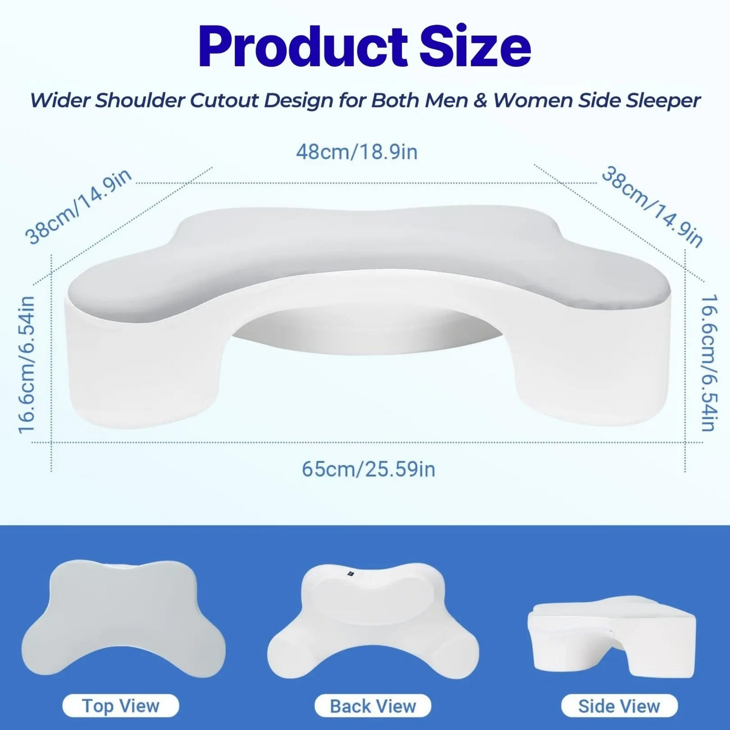 Side Sleeper Pillow with Arm Holes