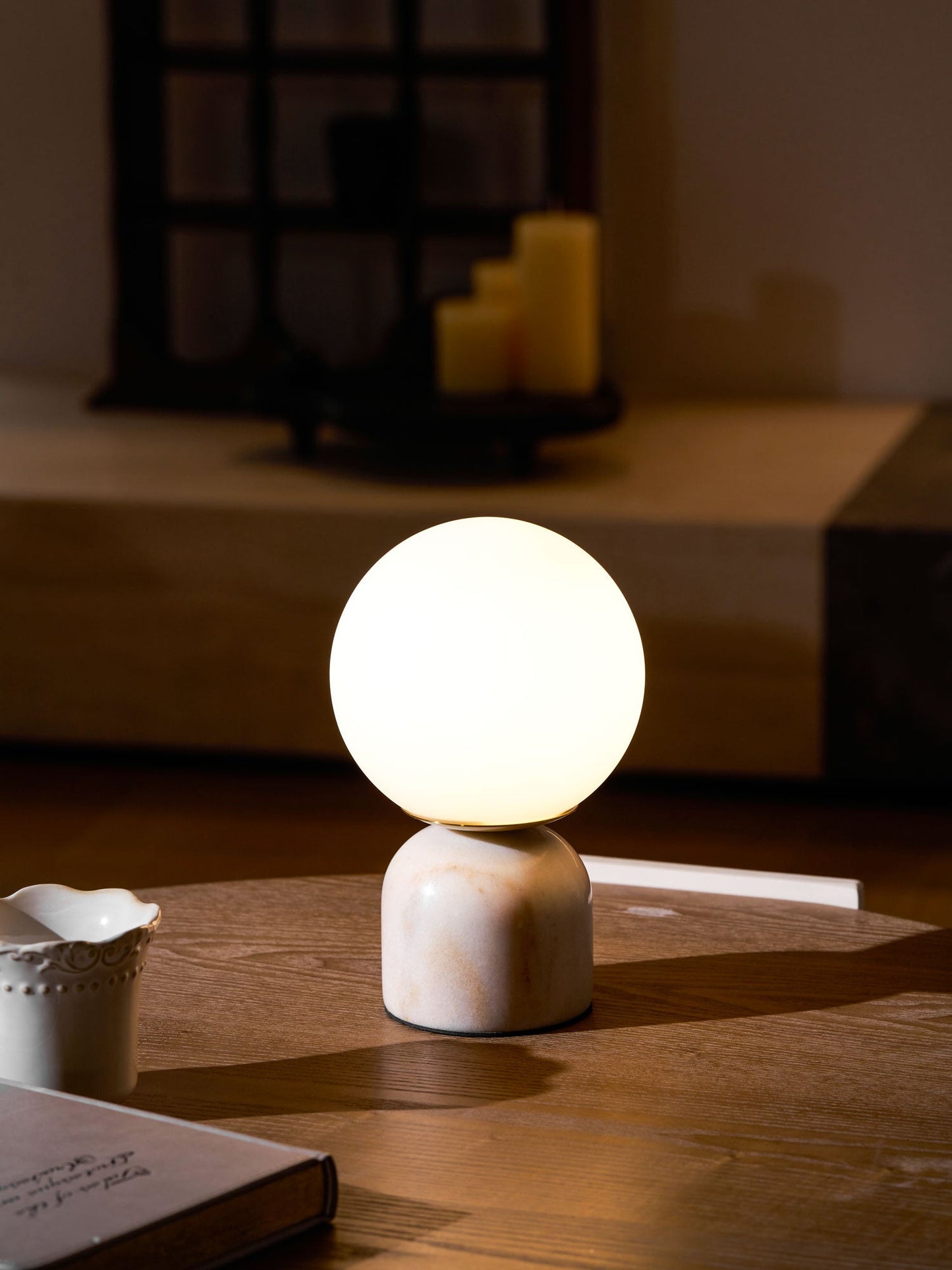 Marble Pillar Table Lamp