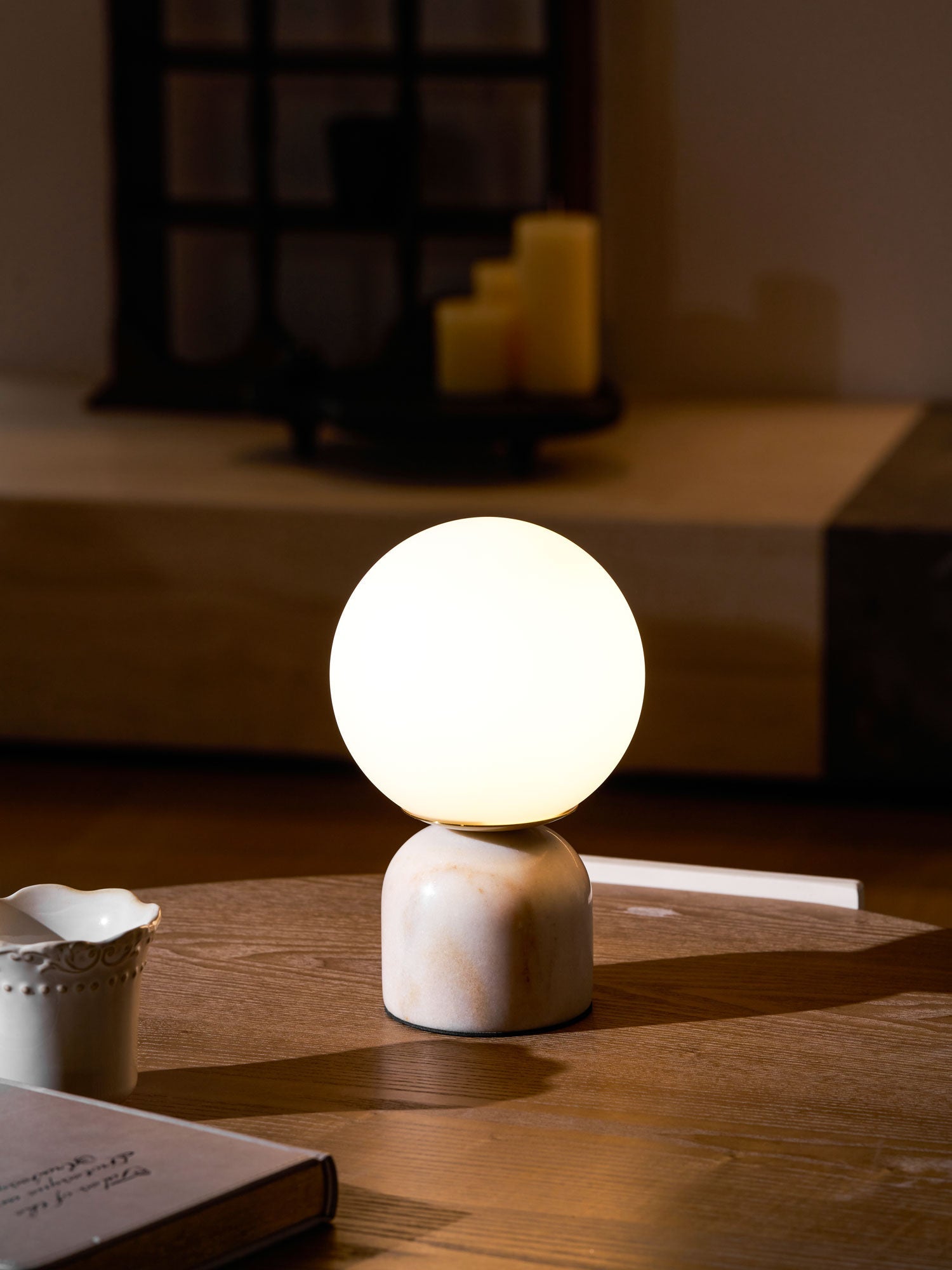 Marble Pillar Table Lamp