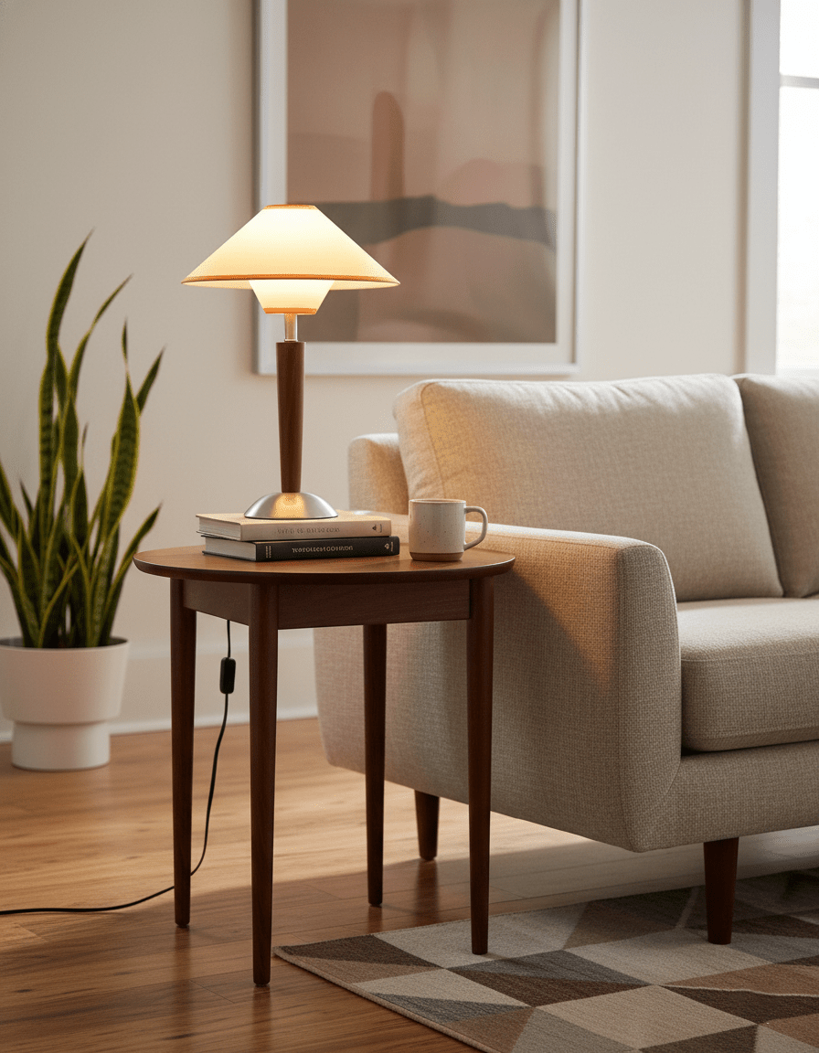 Carved Wood Table Lamp