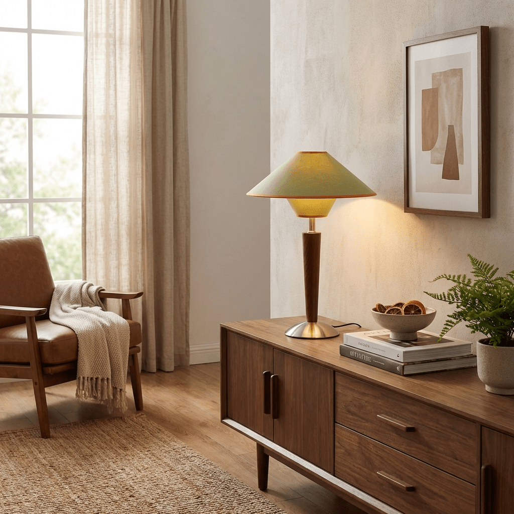 Carved Wood Table Lamp