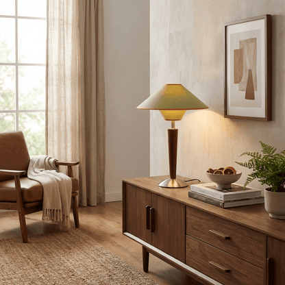 Carved Wood Table Lamp