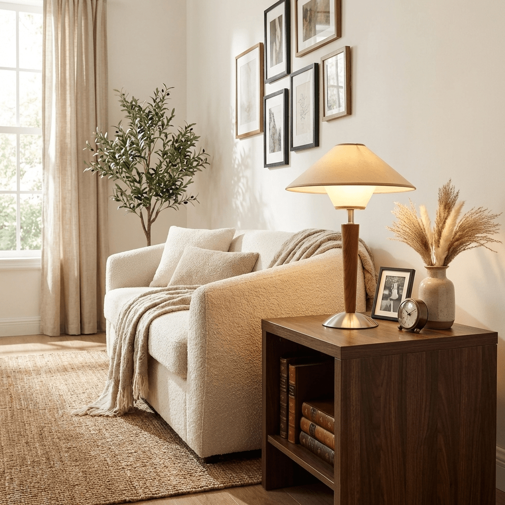 Carved Wood Table Lamp