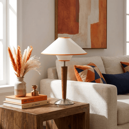 Wood Fabric Shade Table Lamp