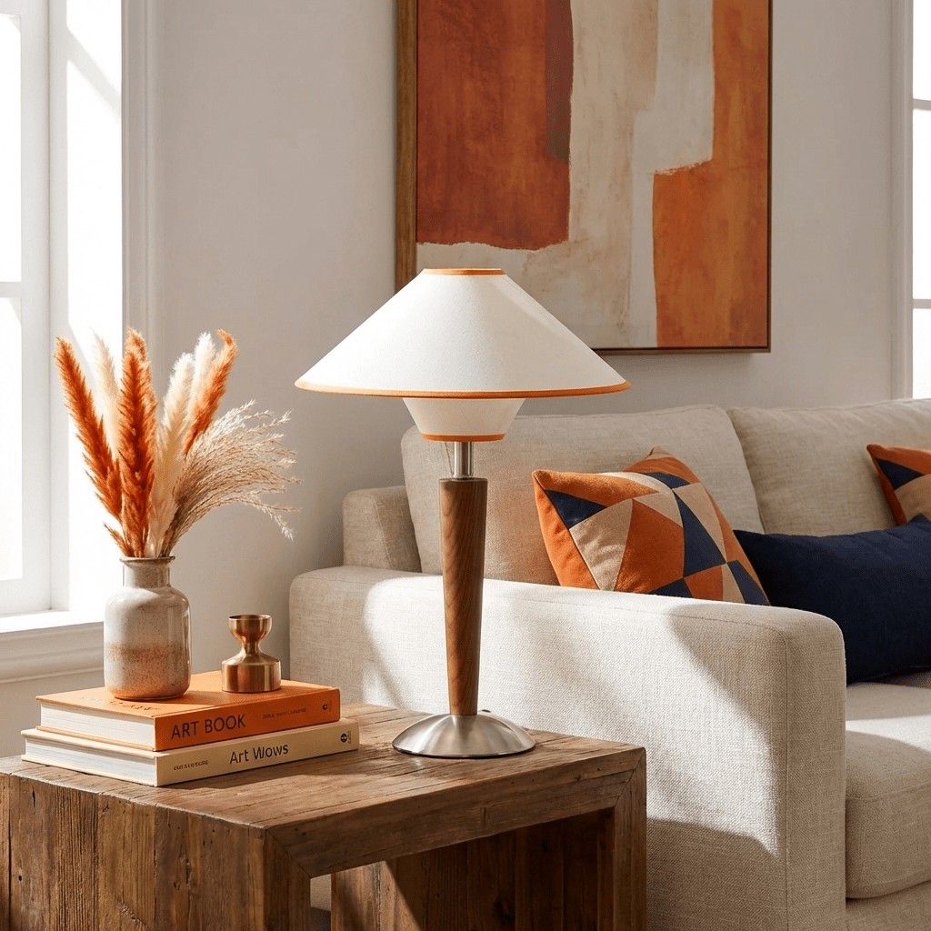 Carved Wood Table Lamp