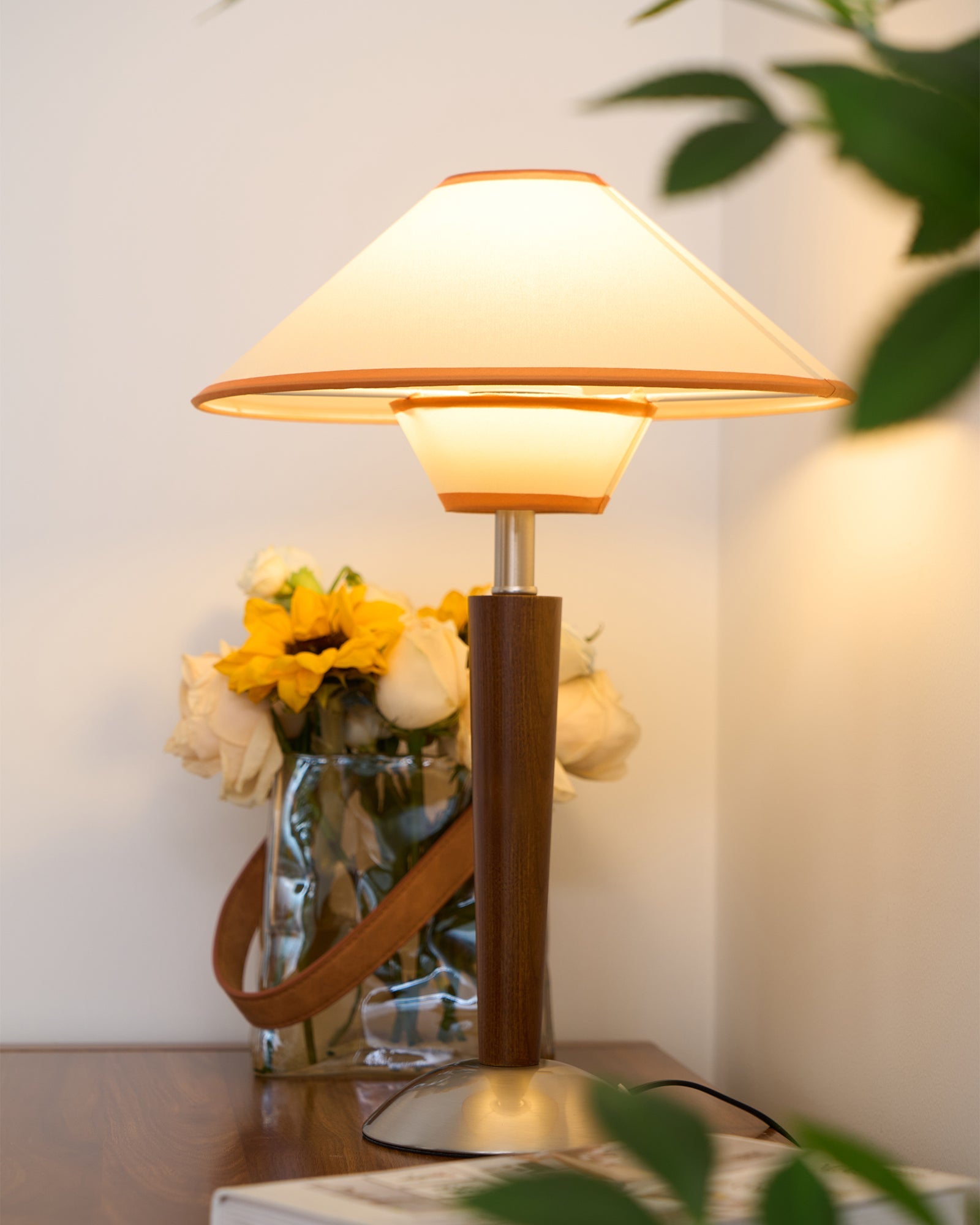 Carved Wood Table Lamp