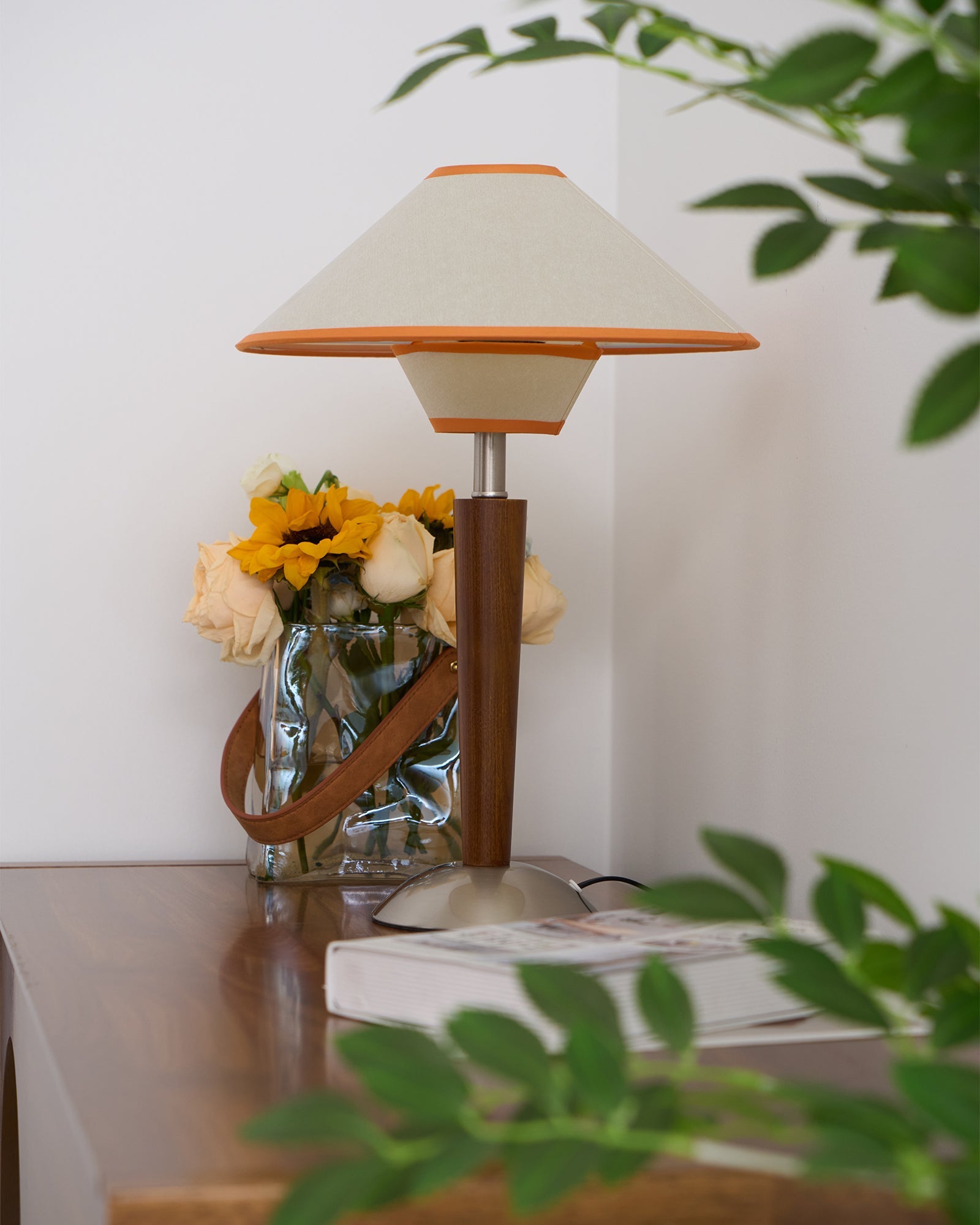 Carved Wood Table Lamp