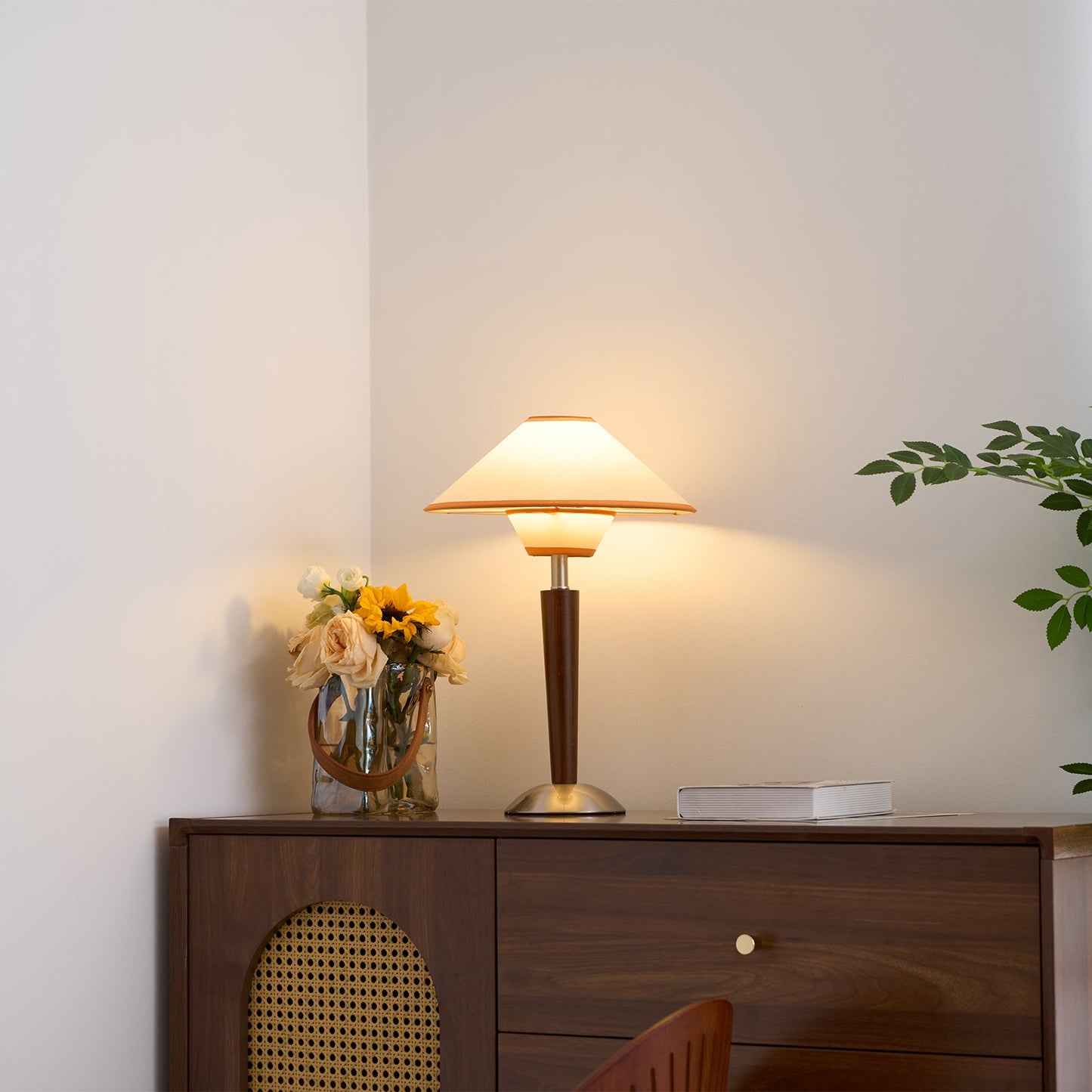 Carved Wood Table Lamp