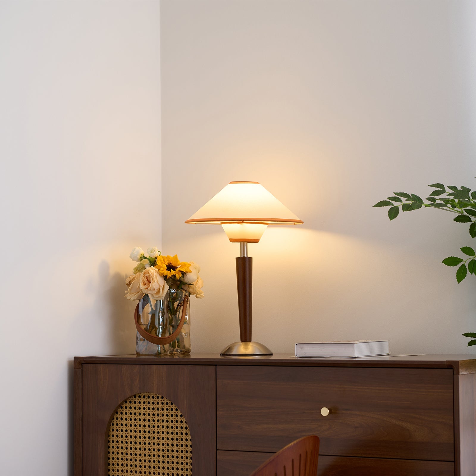 Carved Wood Table Lamp