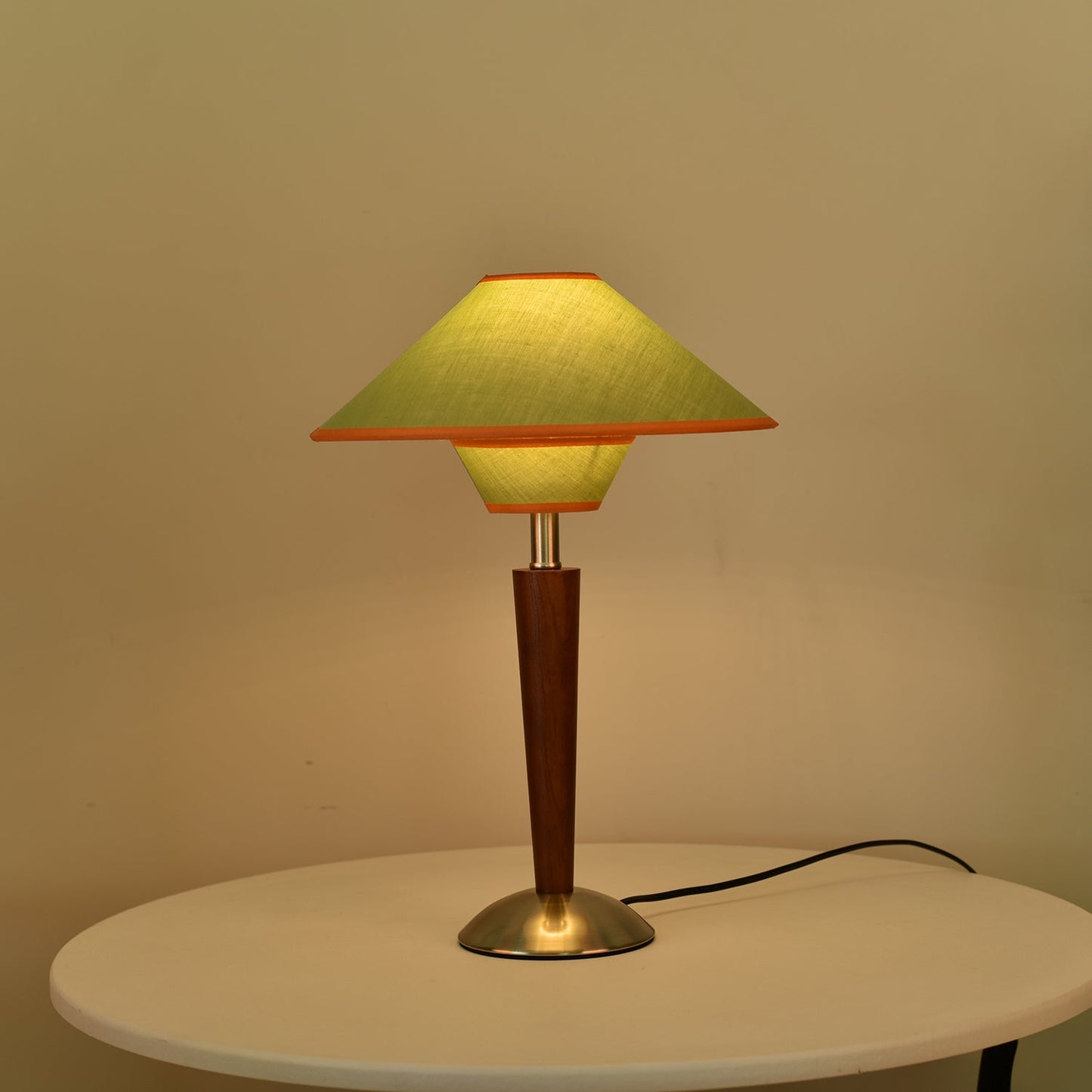 Wood Fabric Shade Table Lamp