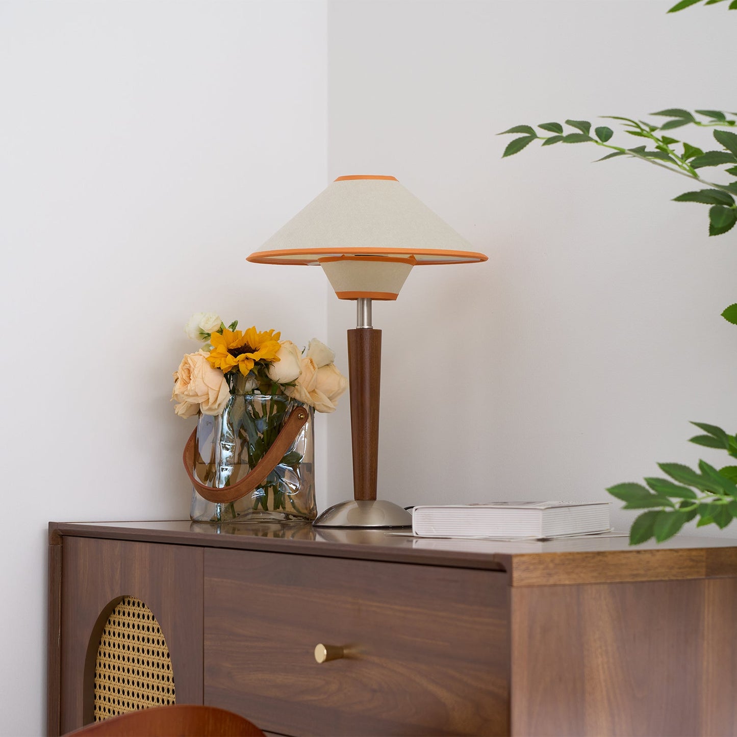 Carved Wood Table Lamp