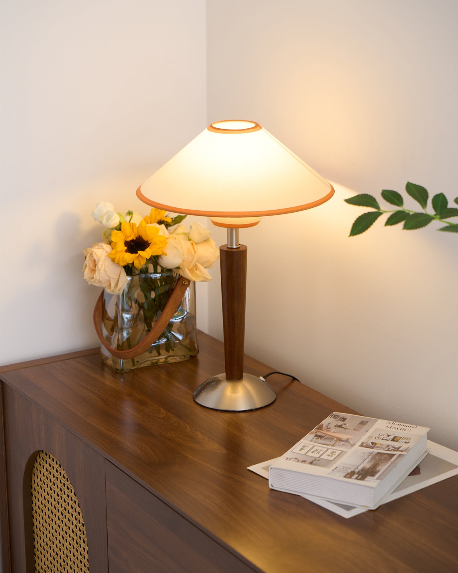 Carved Wood Table Lamp