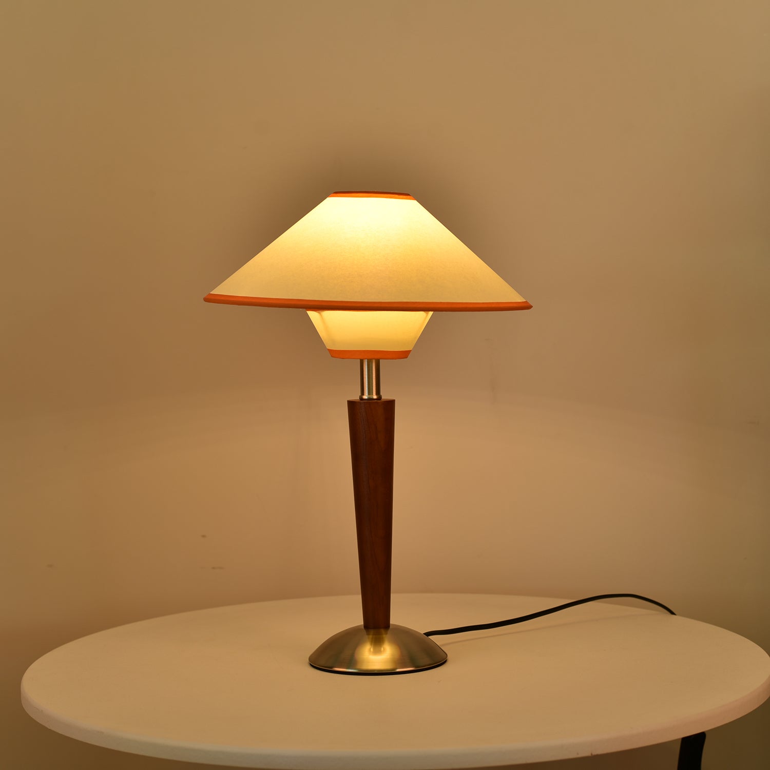 Carved Wood Table Lamp