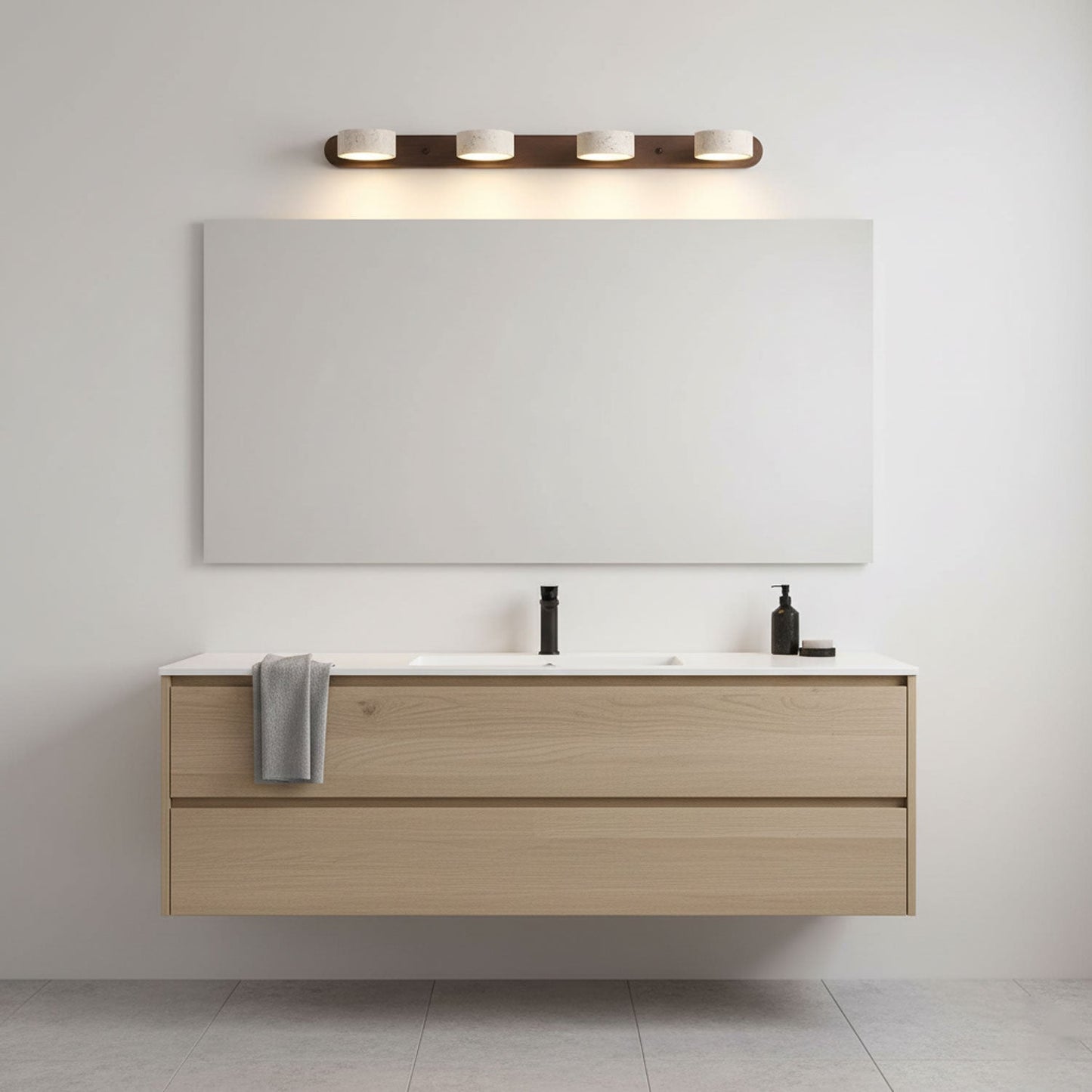 Travertine Wood Wall Sconce