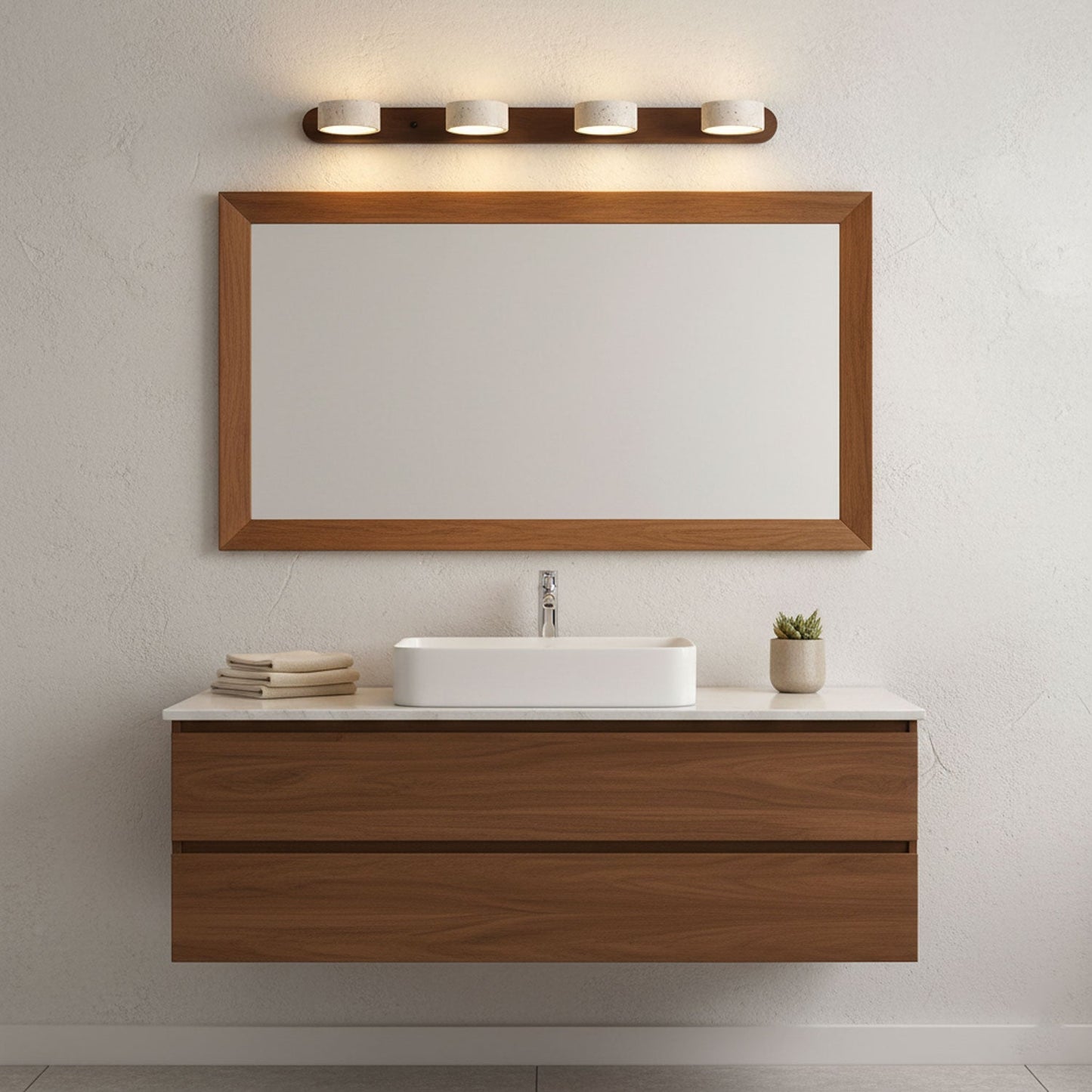Travertine Wood Wall Sconce