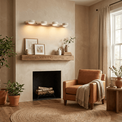 Travertine Wood Wall Sconce