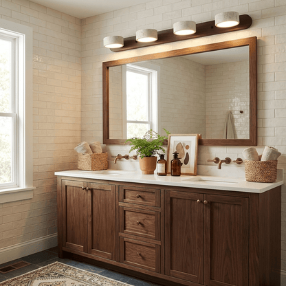 Travertine Wood Wall Sconce