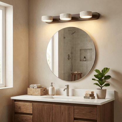 Travertine Wood Wall Sconce