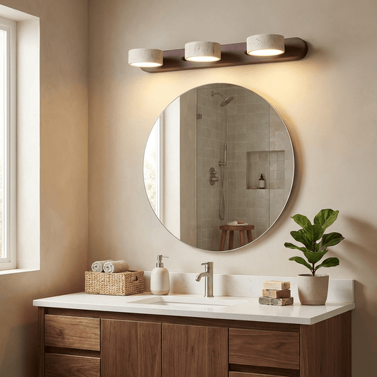 Travertine Wood Wall Sconce