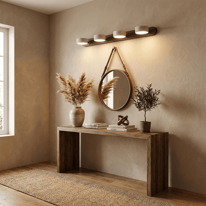 Travertine Wood Wall Sconce