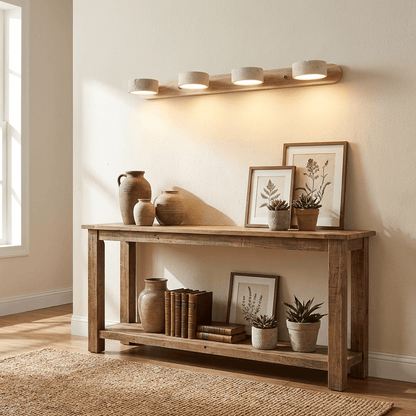 Travertine Wood Wall Sconce