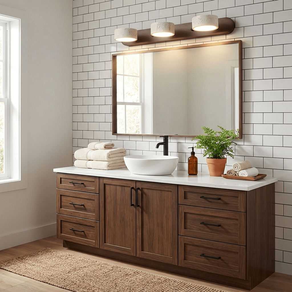 Travertine Wood Wall Sconce