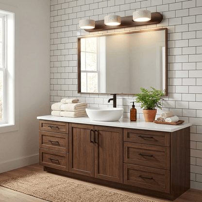 Travertine Wood Wall Sconce