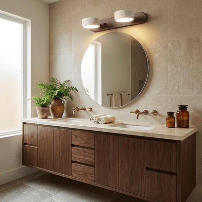 Travertine Wood Wall Sconce