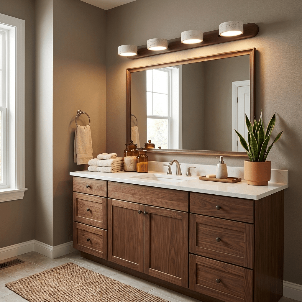 Travertine Wood Wall Sconce