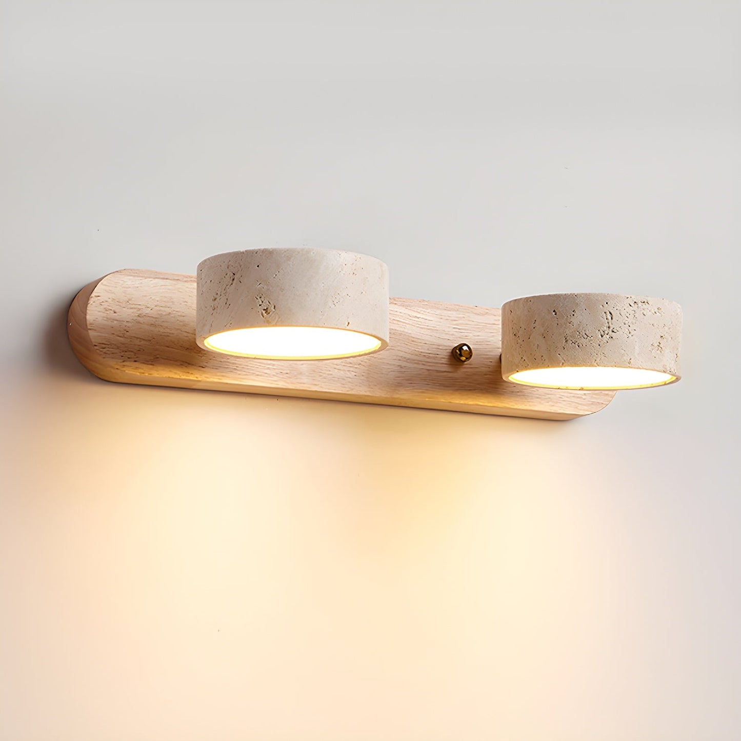 Travertine Wood Wall Sconce