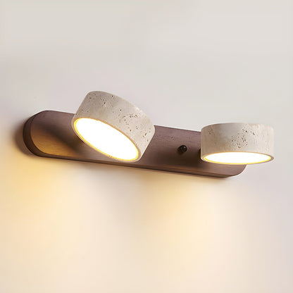 Travertine Wood Wall Sconce