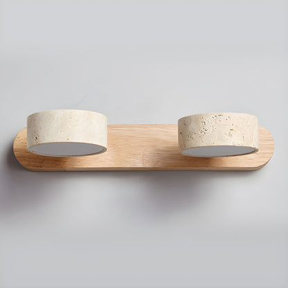 Travertine Wood Wall Sconce